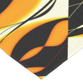 オレンジ黒いデザイン ショートテーブルランナー (コーナー)