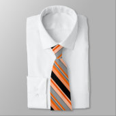 オレンジ黒い灰色のストライプのなタイ ネクタイ (タイ)