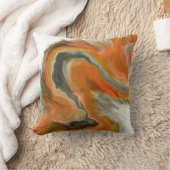 オレンジ黒い灰色の宝石の調子の流動芸術の絵画 クッション (ブランケット)