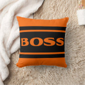 オレンジ黒い競争ストライプな筋肉車の装飾用クッション クッション (ブランケット)