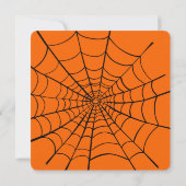 オレンジ黒ハロウィンスパイダーウェブ怖い 招待状 (裏面)
