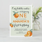 オレンジ1日目の誕生日小さなかわいこちゃん 招待状 (スタンド正面)