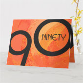 オレンジ10年90誕生日 カード (黄色い花)