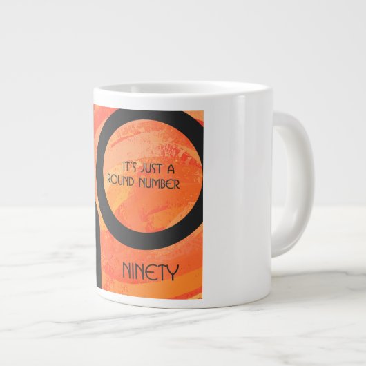 オレンジ10年90誕生日 ジャンボコーヒーマグカップ (正面右)