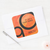 オレンジ10年90誕生日 スクエアシール (封筒)