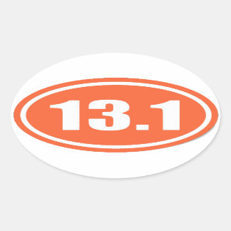 オレンジ13.1ステッカー | Half Marathon 楕円形シール