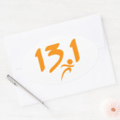 オレンジ13.1ハーフマラソン 楕円形シール (封筒)