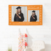 オレンジ2フォトコラージュおめでとう2023年卒業 横断幕 (インサイチュ)