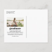 オレンジ2025はっきりしたタイポグラフィ写真卒業 案内ポストカード (裏面)