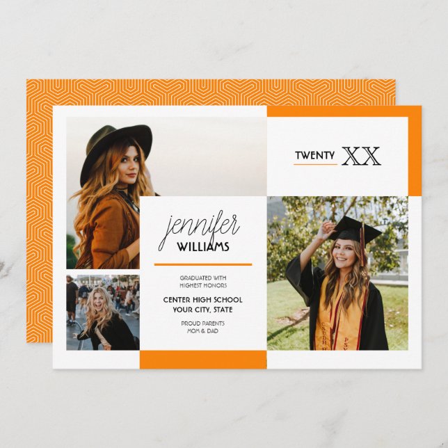 オレンジ3写真卒業のお知らせ (正面/裏面)