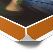 オレンジ30thアールデコ誕生日写真 ポスター (角)