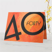 オレンジ40 Decade誕生日 カード (黄色い花)