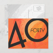 オレンジ40 Decade誕生日 ポストカード (正面/裏面)