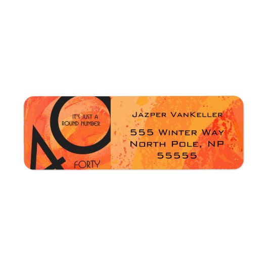 オレンジ40 Decade誕生日 ラベル (正面)