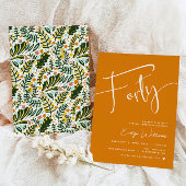 オレンジ40th誕生日招待状 招待状