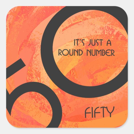 オレンジ50 Decade誕生日 スクエアシール (正面)