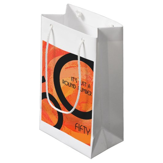 オレンジ50 Decade誕生日 スモールペーパーバッグ (正面アングル)