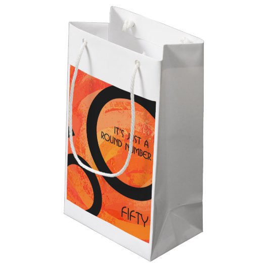 オレンジ50 Decade誕生日 スモールペーパーバッグ (裏面アングル)