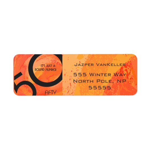 オレンジ50 Decade誕生日 ラベル (正面)