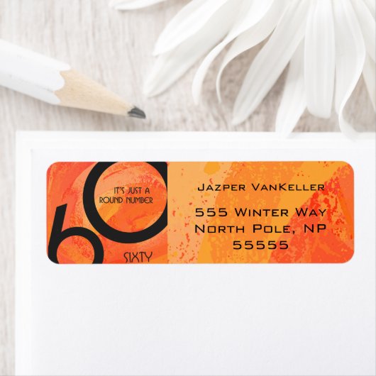 オレンジ60 Decade誕生日 ラベル (インサイチュ)