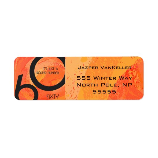 オレンジ60 Decade誕生日 ラベル (正面)