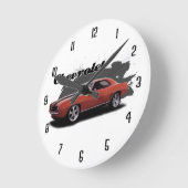 オレンジ69 Camaro ラウンド壁時計 (傾斜)