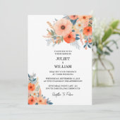 オレンジ70年代80年代90年代ピンクピーチカラフルズ結婚 招待状 (スタンド正面)