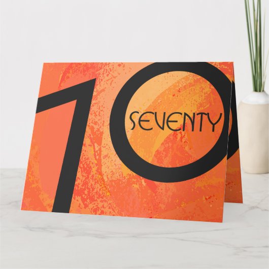 オレンジ70 Decade誕生日 カード (正面)