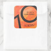 オレンジ70 Decade誕生日 スクエアシール (バッグ)