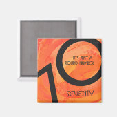 オレンジ70 Decade誕生日 マグネット (正面/裏面)