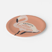 オレンジ70sフラミンゴラストフラミングルブライダルシャワー ペーパープレート (アングル)