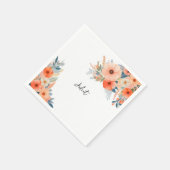 オレンジ70s 80s 90sピンクカラフルブライダルシャワー スタンダードカクテルナプキン (角)