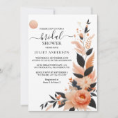 オレンジ70s 80s 90sピンクカラフルブライダルシャワー 招待状 (正面)