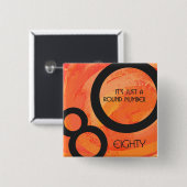 オレンジ80 Decade誕生日 缶バッジ (正面&裏面)