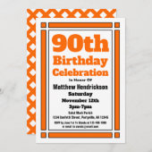 オレンジ90th誕生日招待状 招待状 (正面/裏面)