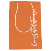 オレンジ おめでとう ミディアムペーパーバッグ (正面)