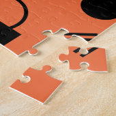 オレンジ、おもしろい、トレンディー、幾何学的メンフィスのグラフィック ジグソーパズル (側面)