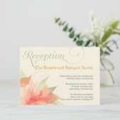 オレンジ アイス フローラル ガーデン ウェディング レセプション カード (スタンド正面)