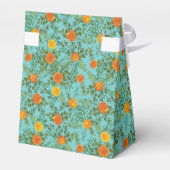 オレンジ&アクア結婚ズモダンフローラ フェイバーボックス (裏面サイド)