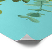 オレンジ&アクア結婚ズモダンフローラ ポスター (角)