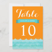 オレンジ アット シー ナウチカル ウェディング テーブル ナンバー 招待状 (正面)