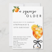 オレンジ アペロール スプリッツ A Squeeze Older 30歳の誕生日 招待状 (正面)