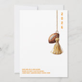 オレンジ・アメリカンフットボール卒業パーティー 招待状 (裏面)