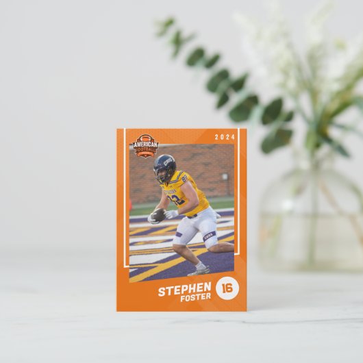 オレンジ・アメリカンフットボール選手トレーディングカード コーリングカード (スタンド正面)