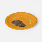 オレンジ・アメリカン・トッドの写真パーソナライズされた ペーパープレート (アングル)