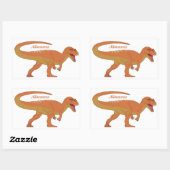 オレンジ・アロサウルス右 長方形シール (シート)