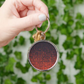 オレンジ、アーバンモダンハーフトーンドットのパターンデザイン キーホルダー (手)