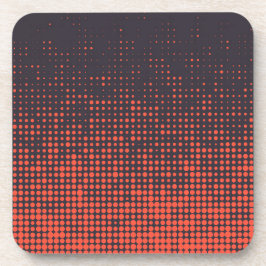 オレンジ、アーバンモダンハーフトーンドットのパターンデザイン コースター
