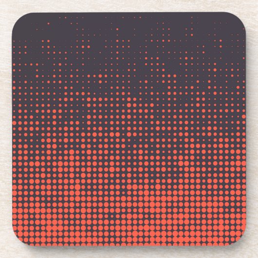 オレンジ、アーバンモダンハーフトーンドットのパターンデザイン コースター (正面)