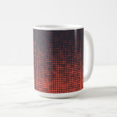 オレンジ、アーバンモダンハーフトーンドットのパターンデザイン コーヒーマグカップ (正面右)
